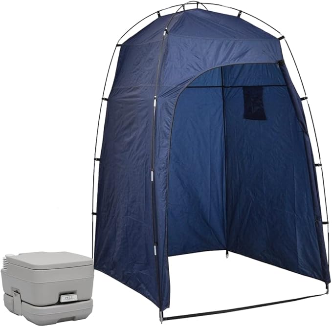 VidaXL Portabel campingtoalett med tält 10+10 L