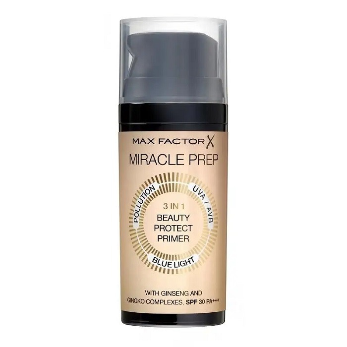 Utmanare budgetklassen: Max Factor Mir Prep 3 In 1 Beauty Protect Primer - billigaste primern i vårt test