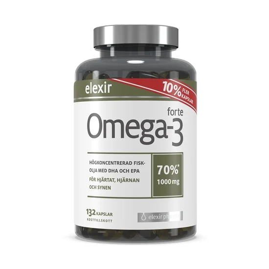 Elexir Omega-3 Forte 132 Kapslar bäst i test fiskolja 70