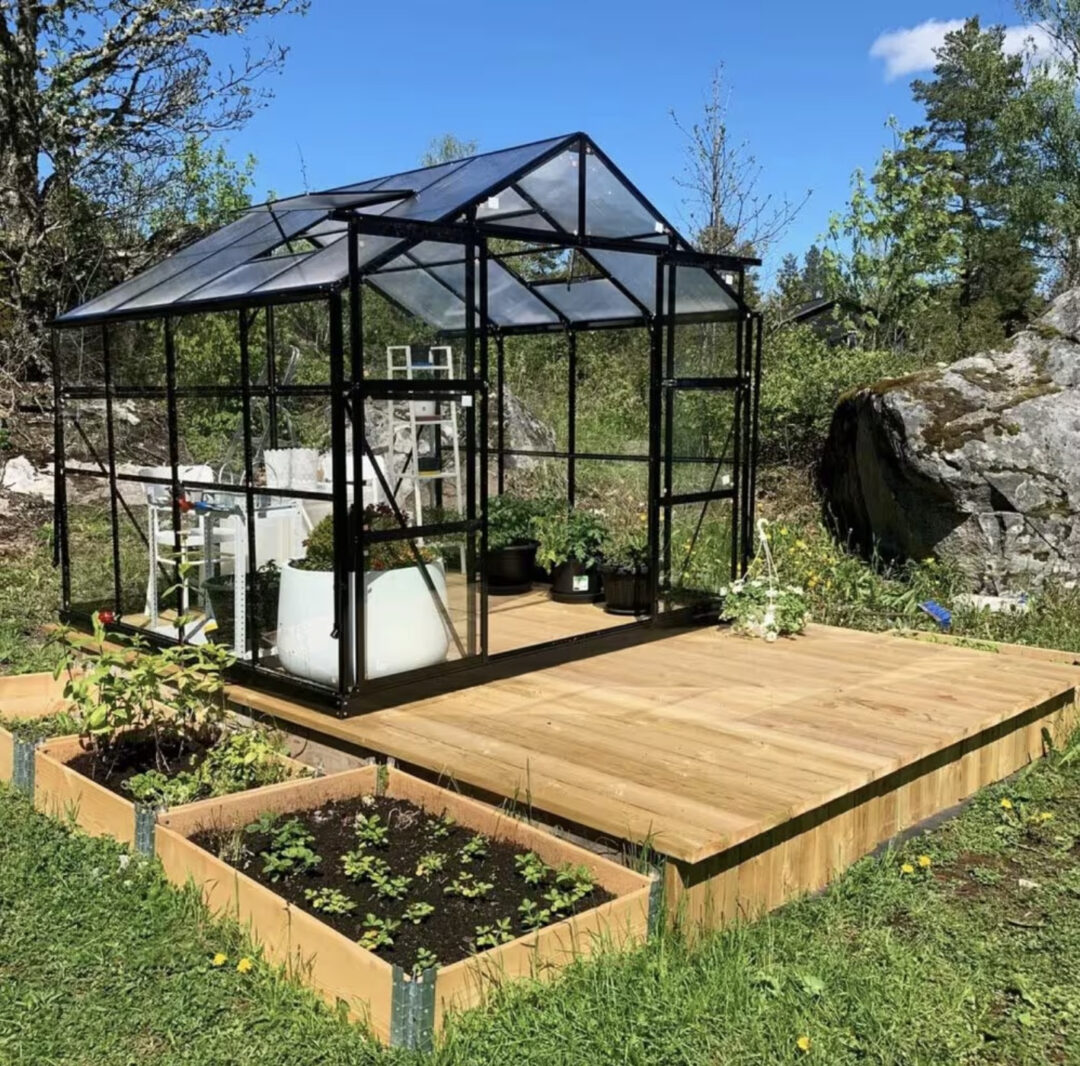 Växthus 6,4 m² | 4 mm säkerhetsglas billigt växthus
