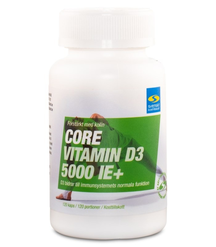 Svenskt Kosttillskott Core Vitamin D3 5000 IE+ 120 Kapslar vitamin d3 bäst