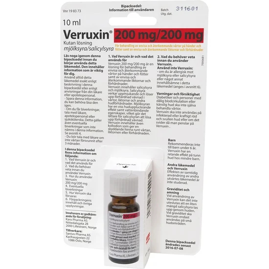Verruxin Kutan Lösning 200mg/200mg 10ml billigt vårtmedel