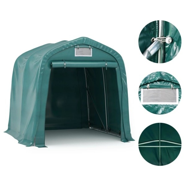 vidaXL Garagetält PVC 1,6x2,4 m grön